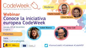 Evento formativo online sobre la iniciativa europea «Codeweek» de pensamiento computacional (10 de diciembre)