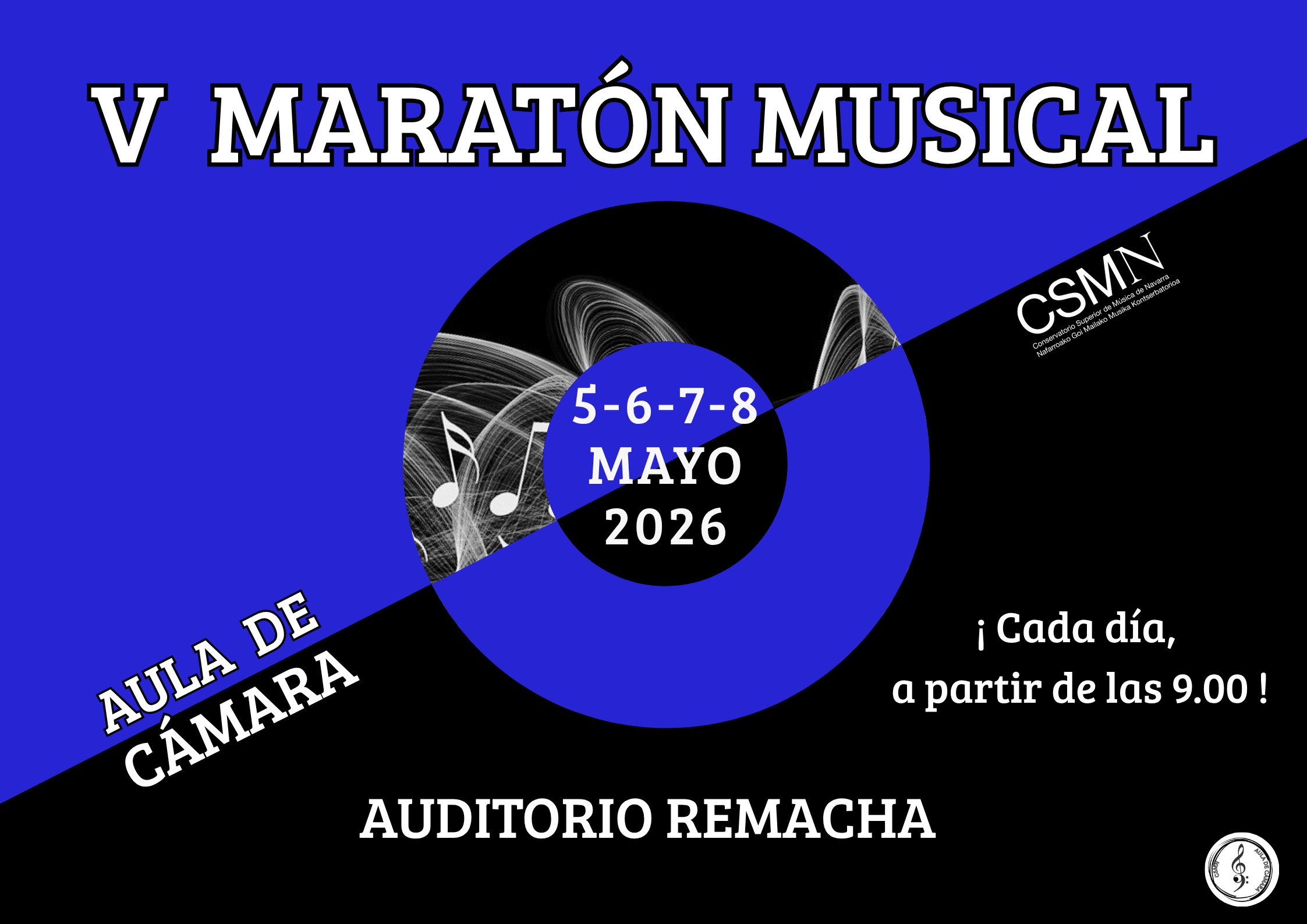 El Aula de Cámara del CSMN organiza la 5ª edición de su Maratón Musical